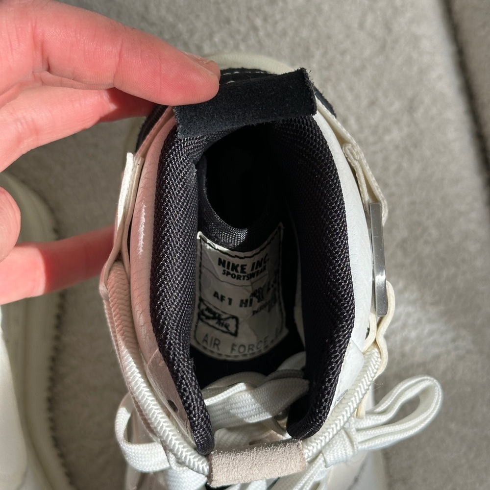 Women’s White and Black High-Top Sneakers - Picture 6 of 7